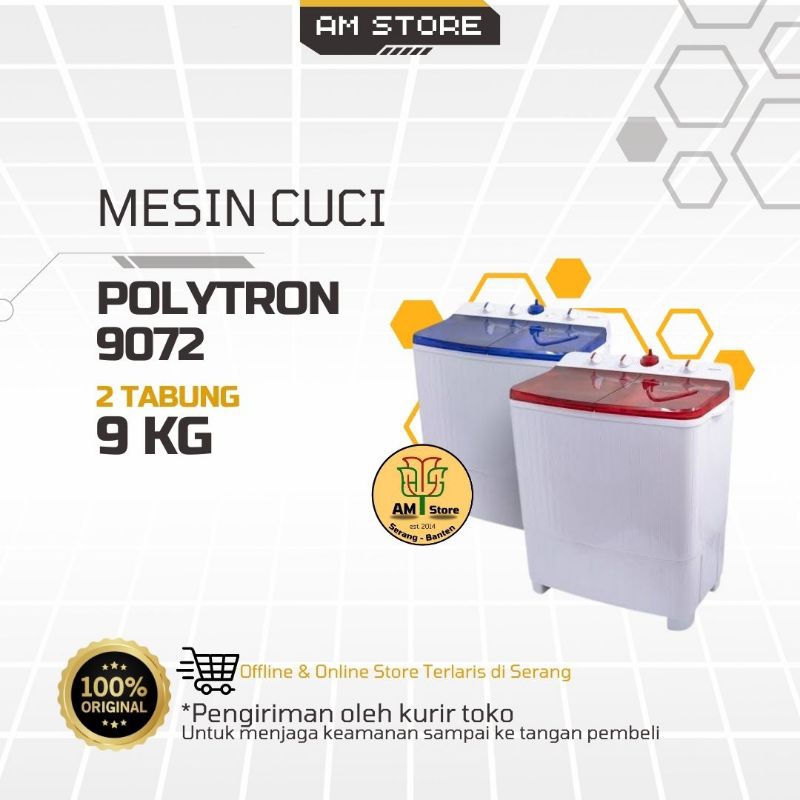 Mesin Cuci Polytron 9072 9kg (2 Tabung)