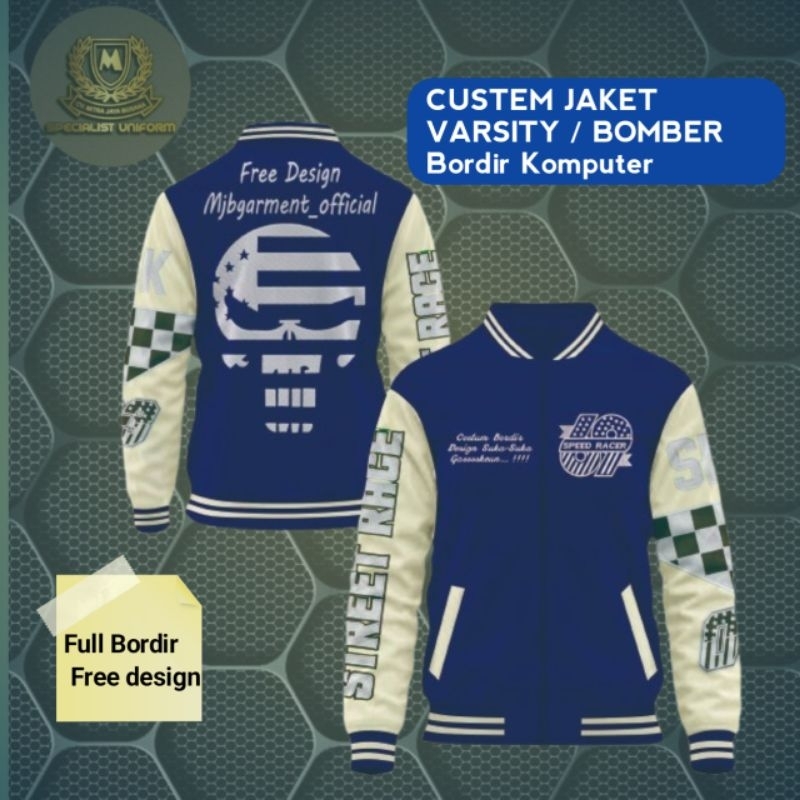 JACKET VARSITY, JAKET BOMBER, JAKET COSTUM BORDIR, JAKET ANGKATAN, JAKET BASEBALL COSTUM