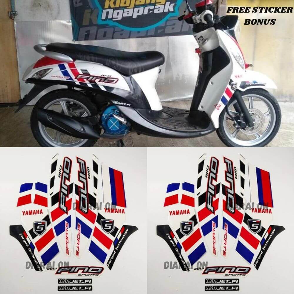 Striping Stiker Yamaha Fino 2014 - Fino Biru Murah