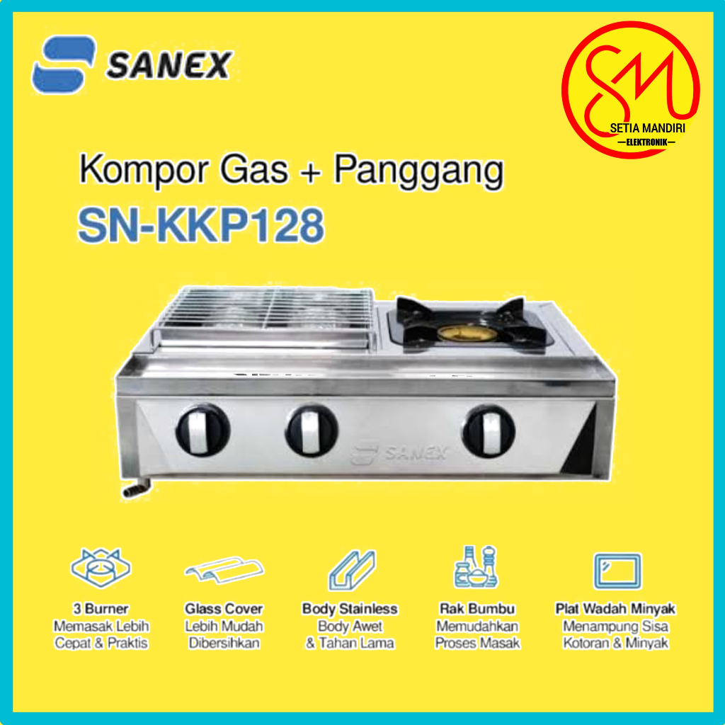 Sanex SN-KKP128 Kompor Gas + Panggangan 2-in-1 Serbaguna LPG