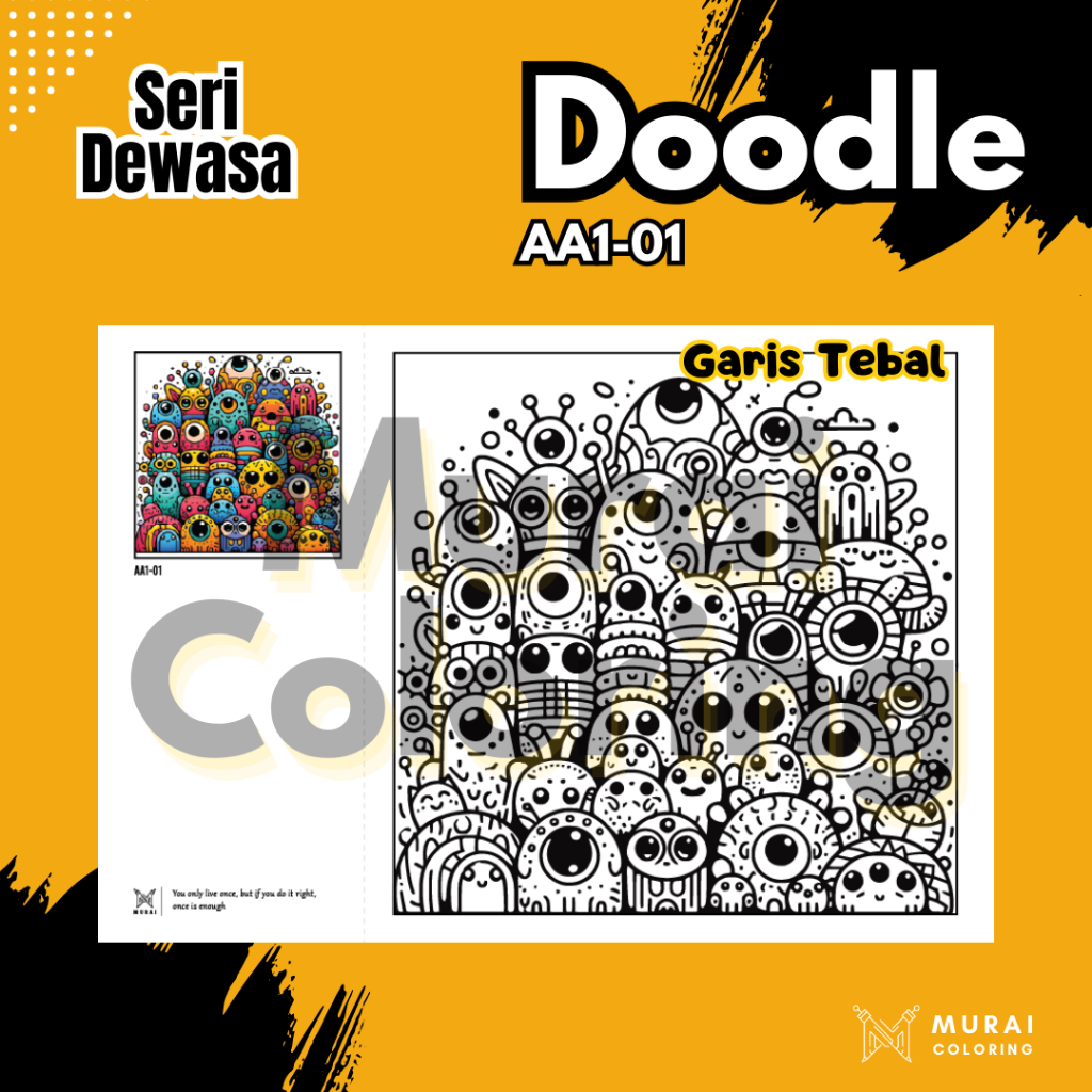 

Kertas Gambar Mewarnai Dewasa - Doodle AA1