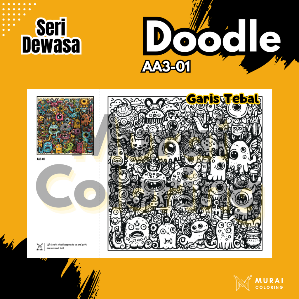 

Kertas Gambar Mewarnai Dewasa - Doodle AA3