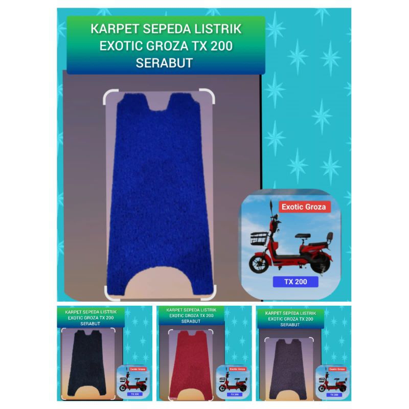 Karpet Sepeda Motor Listrik Exotic Groza TX 200 Serabut Bihun