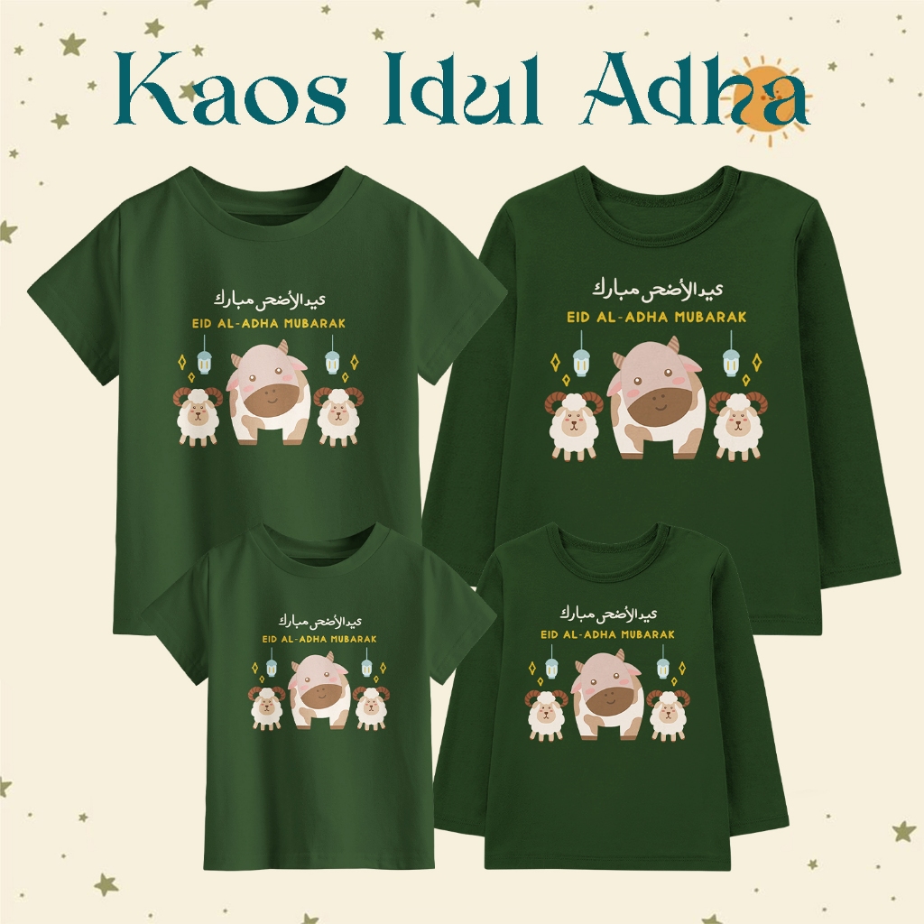 Kaos Seragaman Keluarga Idul Adha Warna Cactus Anak Dewasa