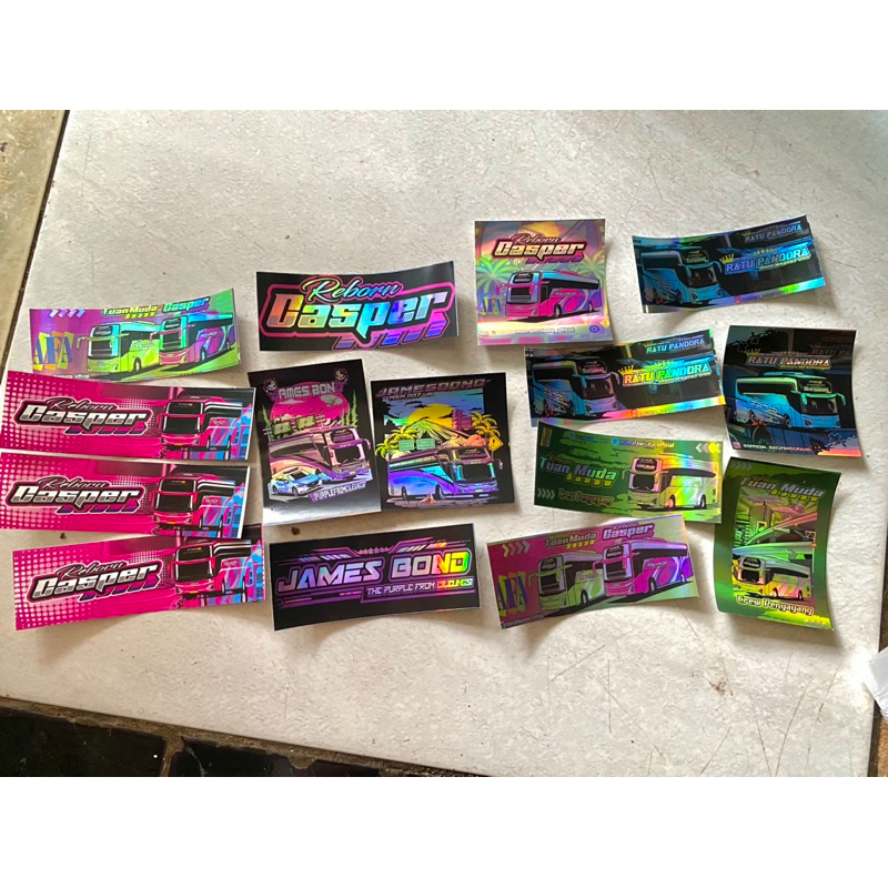 

stiker bus hologram , stiker tuan muda / casper / stiker tm / ratu pandora / stiker asyrof / stiker bis campuran / stiker bus pilih sendiri / stiker bus artis / stiker bis terkenal / stiker basuri