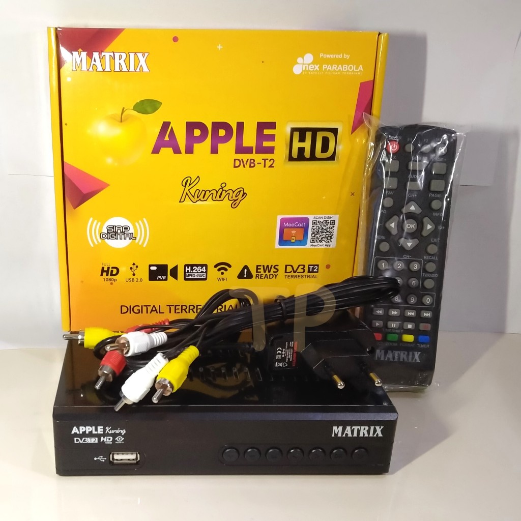 Set Top Box DVB T2 Matrix Apple Kuning New 2024 - Casing Besi. Siap Pakai