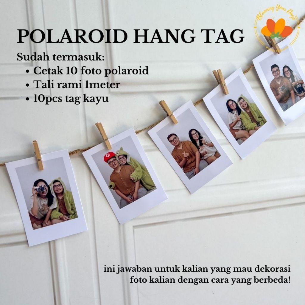 cetak foto Klip polaroid wooden clip polaroid set tali rami set dekorasi polaroid foto