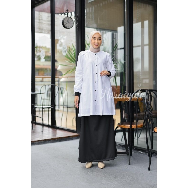BAJU SETELAN ROK DINAS SERAGAM KERJA PNS ASN HITAM PUTIH