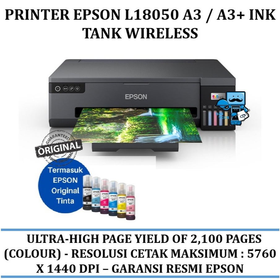 Printer Epson L18050 A3 / A3+ Ink Tank Wireless + Tinta Original