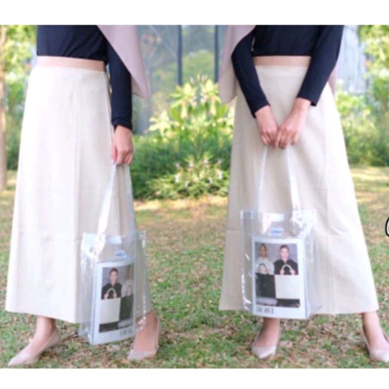 favorit rok kerja muslimah formal kuliah ukuran panjang jumbo model a karet pinggang ada warna hitam