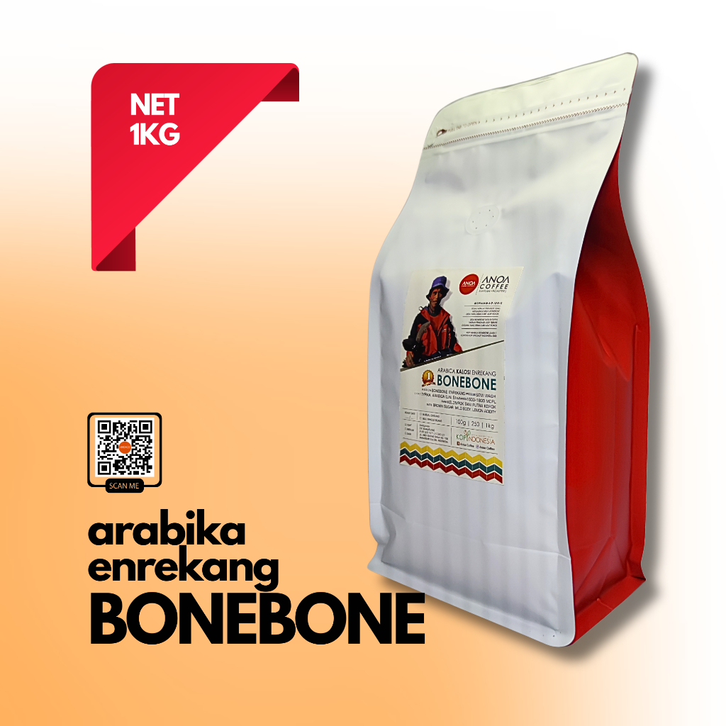 

ANOACO COFFEE ROASTERY KOPI ARABIKA ENREKANG BONE BONE 1KG