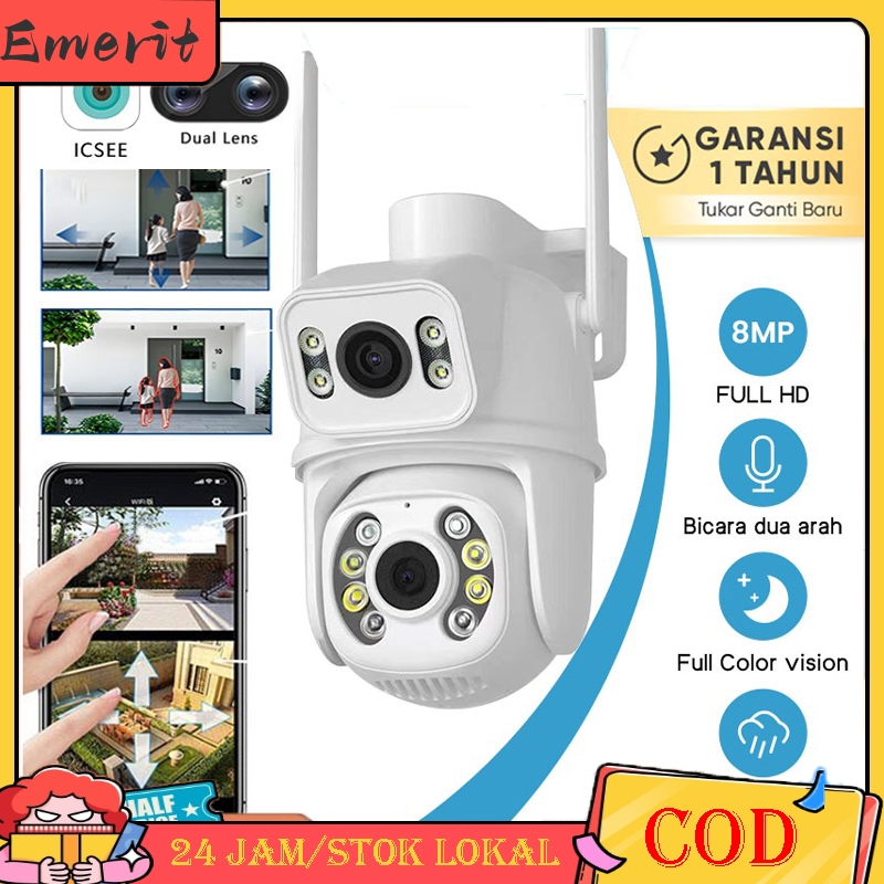【COD】 Smart 6MP IP Dual Lens Camera CCTV WiFi Outdoor 360° PTZ IP66 Waterproof HP Jarak Jauh Kamera IP Kamera
