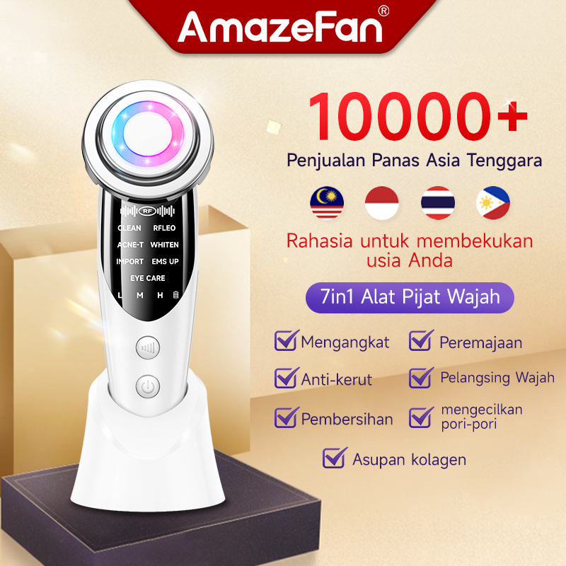 AmazeFan 7in1wajah alat perawatan wajah V-Slimming Tool Alat Peremajaan Anti Kerut Frekuensi Radio M