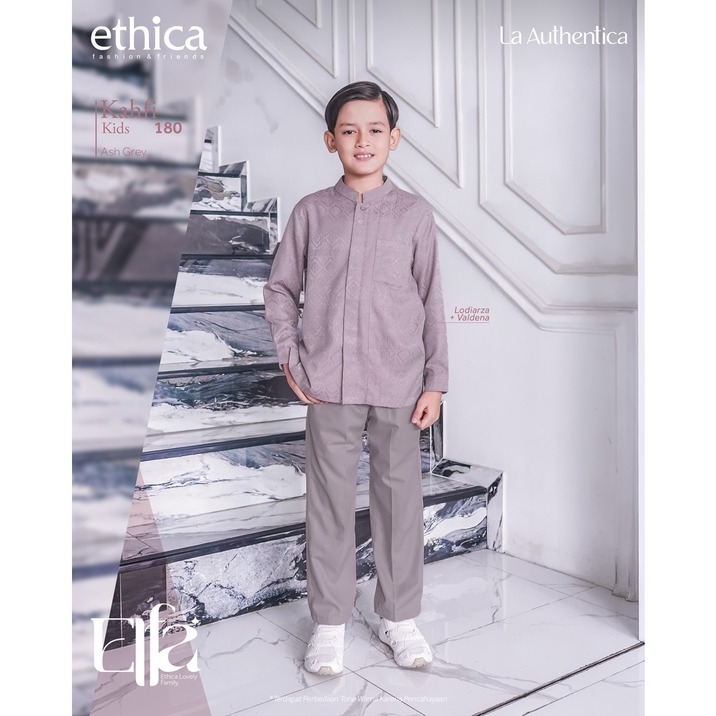 Ethica - Kahfi Kids 180 Ash Grey 6 | Koko Anak Lengan Panjang | Koko Anak Abu Abu Pink | Koko Anak 5