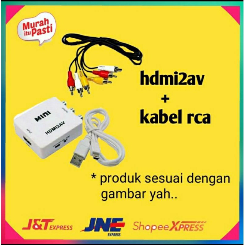converter hdmi to av dan kabel rca tambahan buat hp ke tv tabung