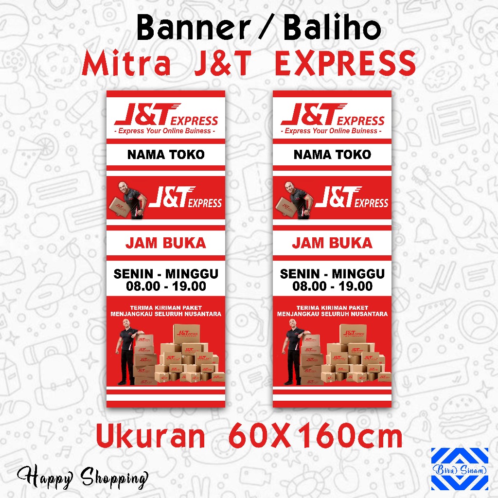 Banner Spanduk Baliho Mitra J&T Express Ukuran 60x160cm ( Ukuran X-Banner ) Murahhh