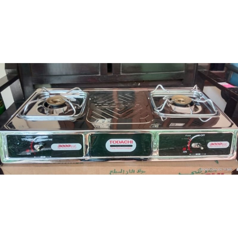 kompor gas todachi 2tungku stenlis T-2200G