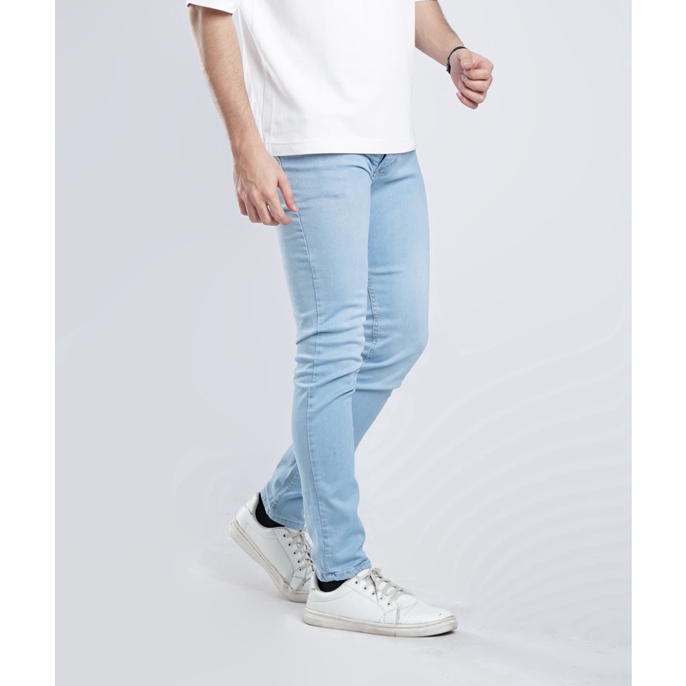 Langsung Beliii Celana Jeans Pria  TONYJACK  London Denim Pants Light Blue  Slim Fit Pria Strecth  C
