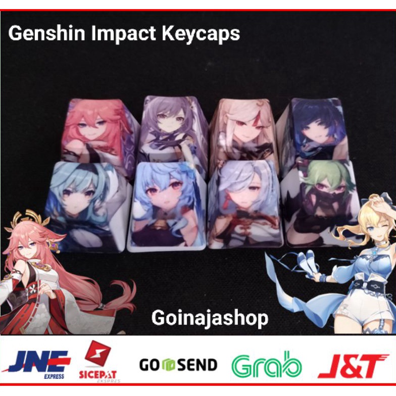 MURAH Genshin Impact Keycaps Oem Profile Tombol Mekanikal Keyboard
