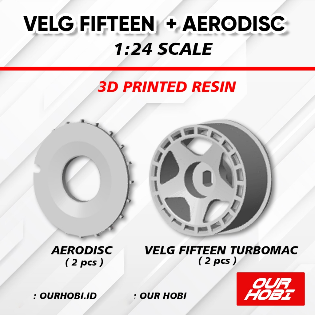 Velg RC drift 1/24 Fifteen Turbomac + Aerodisc 22mm