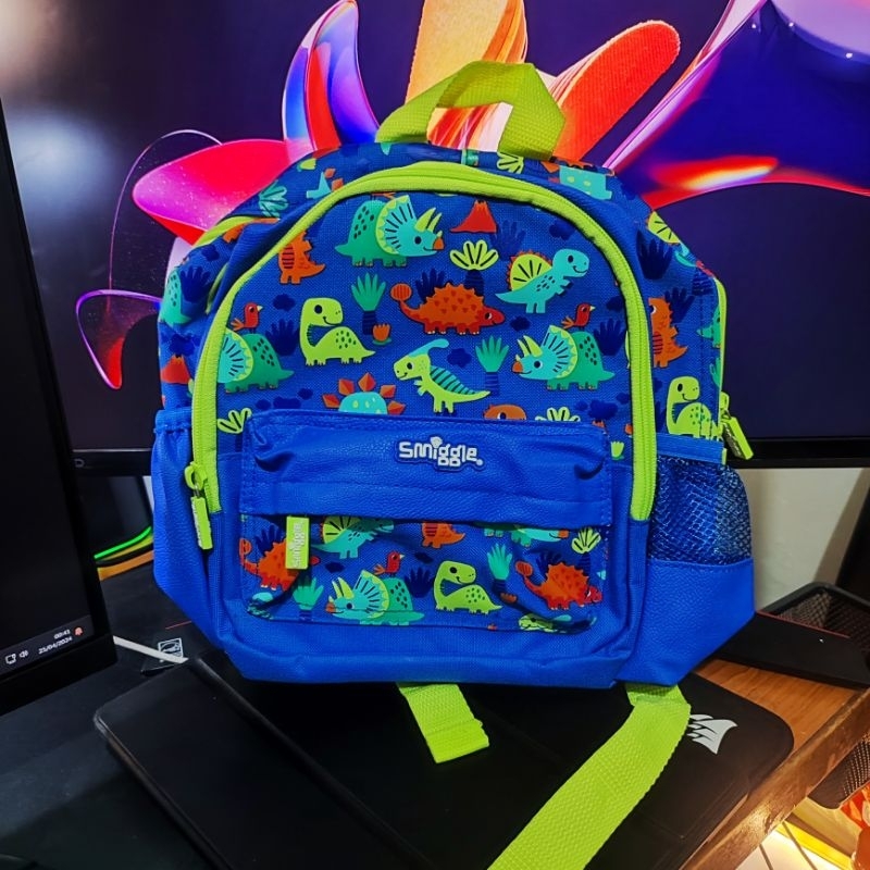 Preloved Smiggle Tiny Backpack Blue Dino