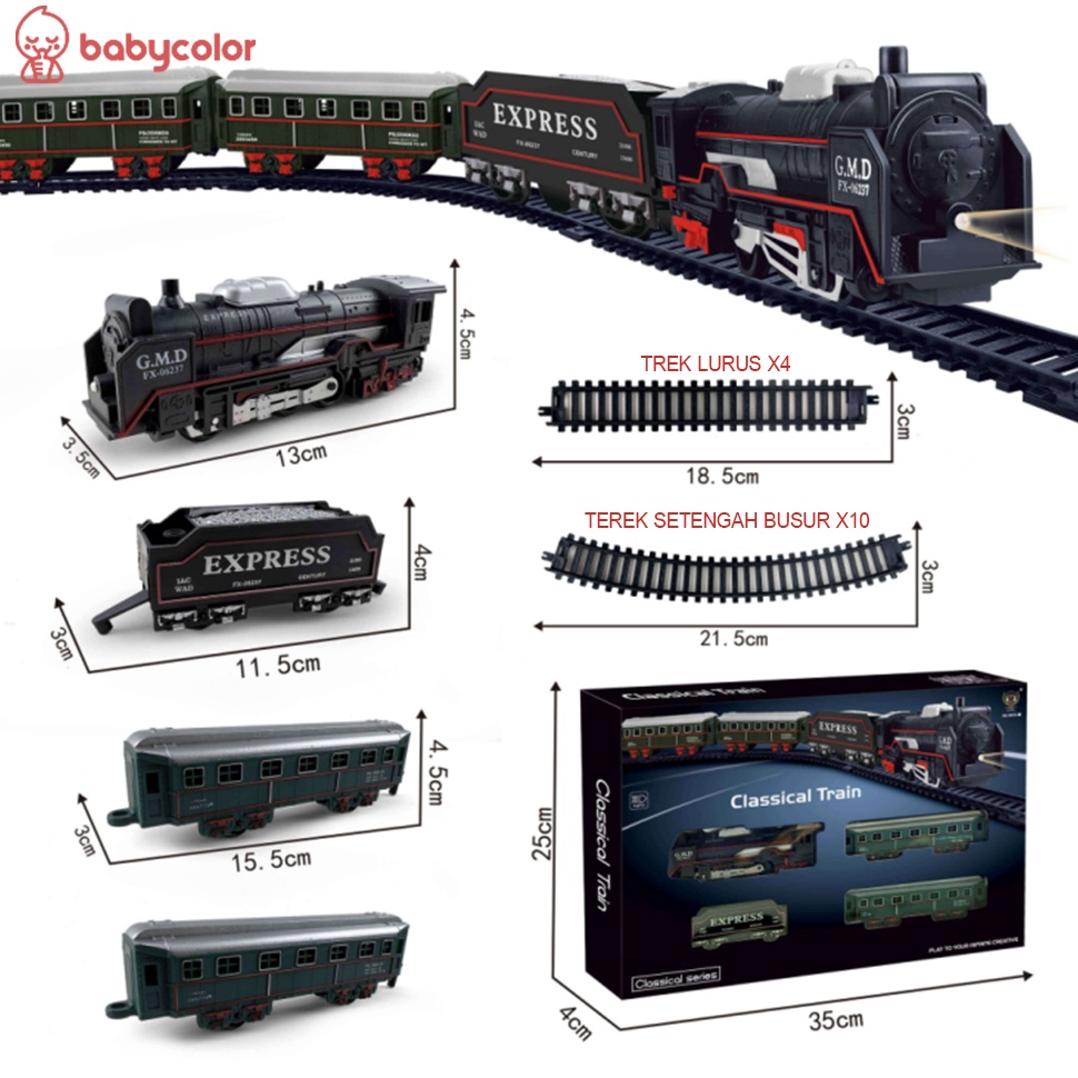 LANGSUNG ORDER BABYCOLOR Mainan Anak Kereta Api Rail King Kereta Api Rel Panjang Kereta Api Mainan K