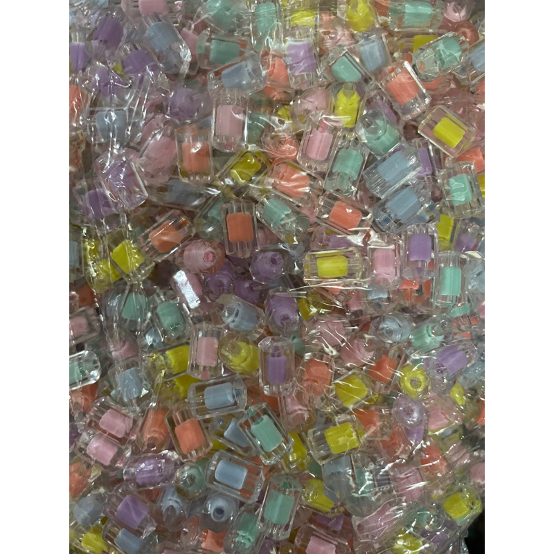 

manik TABUNG ISI mix warna 7 mm x 12mm grosir bahan usaha manik meronce kerajinan tangan JunDW