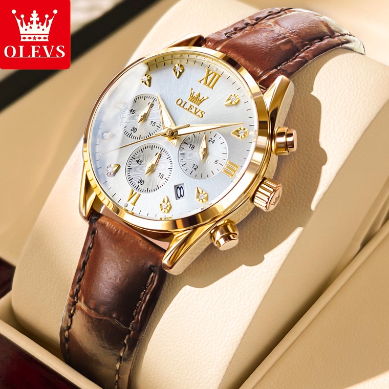 BOOMING OLEVS 5523 Jam Tangan Wanita Anti Air Original Kulit Aktif Women Watch Analog