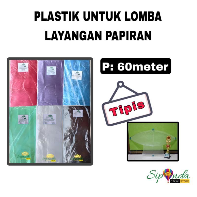 Plastik Layangan Papiran Panjang 60 meter Warna 2 Lapis Tipis Pasti Juara Lampung