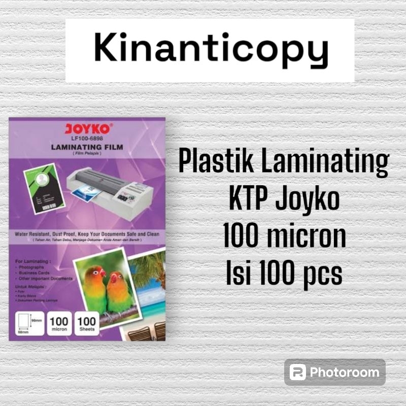 

Plastik laminating KTP/ID Card Joyko 100 Micron