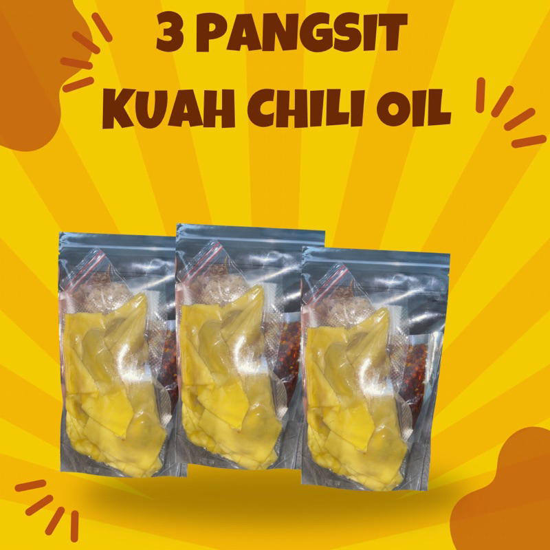 

3 pcs pangsit ayam kuah chili oil pedas nampol