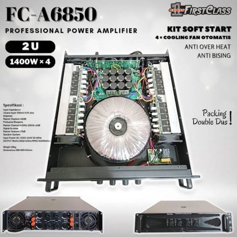 POWER AMPLI FIRSTCLASS FC-A6850 POWER 4 CHANNEL 1400X4 ORIGINAL FC A 6850