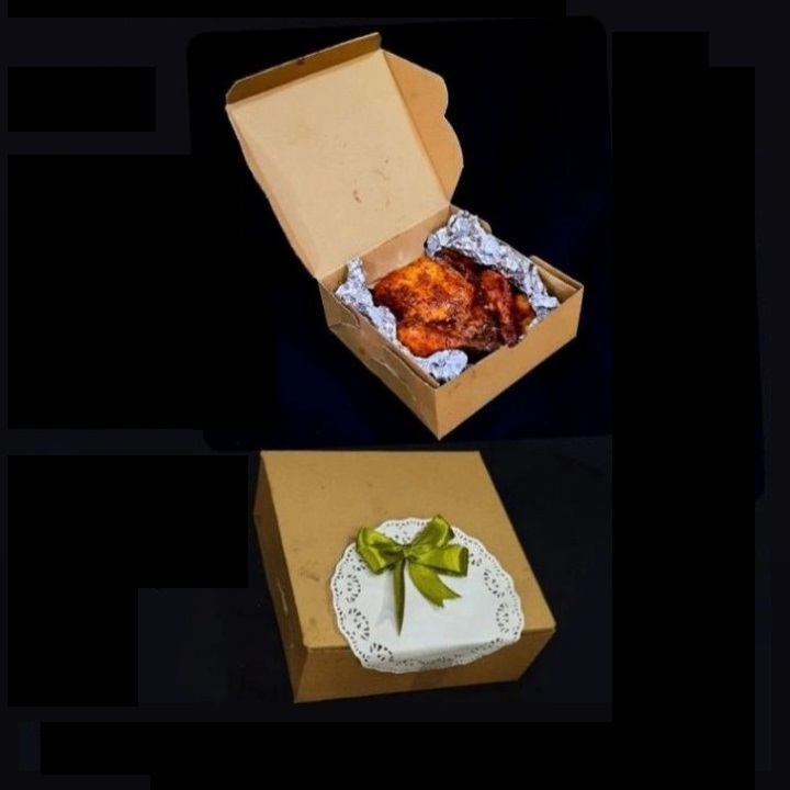 

( 10 pcs ) Dus Kotak Eflute Polos Kardus Packaging Hampers Tempat Makanan Snack Box 22 x 22 x 7 Cm