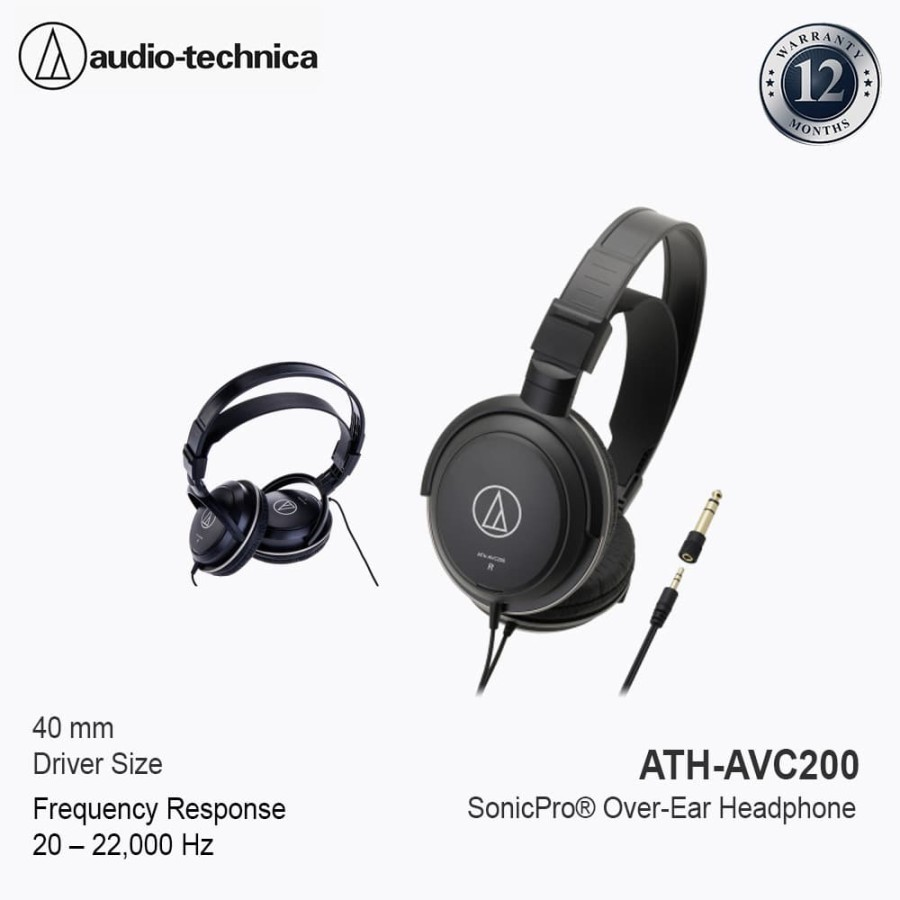 Audio Technica Headphones ATH AVC200 AVC 200 ATH-AVC200 SonicPro Sonic Pro Over Ear Headphone Headse