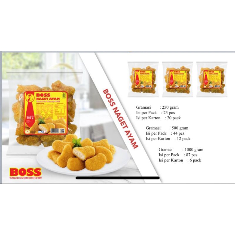 

BOSS Nugget Ayam 250gr,500gr,1000gr