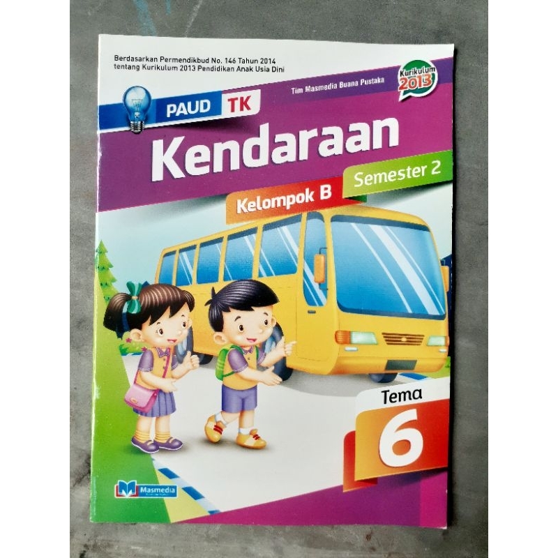 BUKU TEMA KENDARAAN TK B USIA 5-6 TH