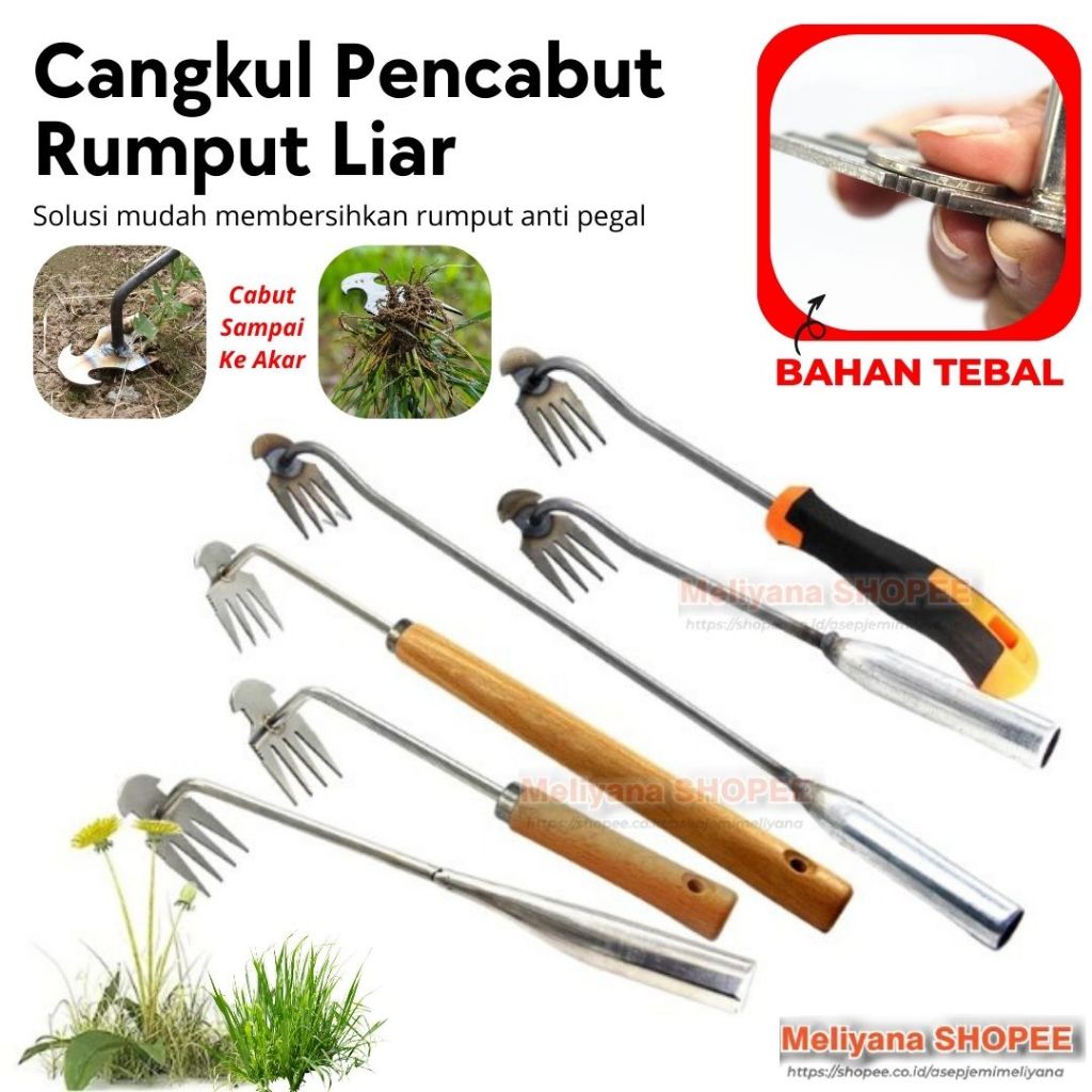 Weeding garu Harrow Manual Weeding Hoe Weeding Penghapusan Puller Hoe Weeding Remover Bahan Tebal