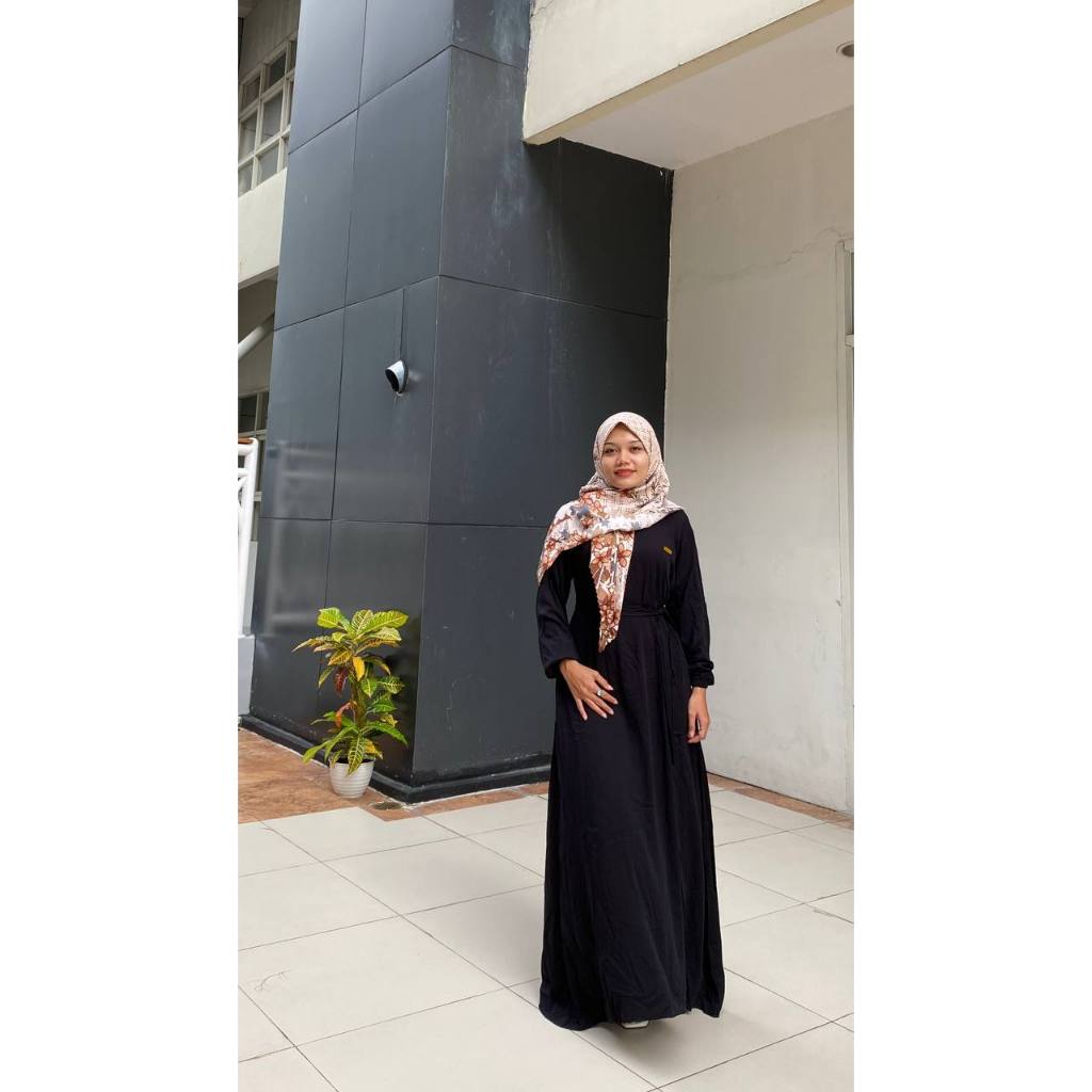 GAMIS POLOS, bahan rayon premium , warna hitam, all size