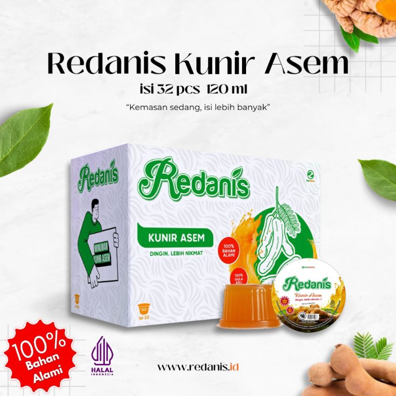 

100% Bahan Alami - Minuman Kunir Asem / Kunyit Asam isi 32Pcs – Redanis