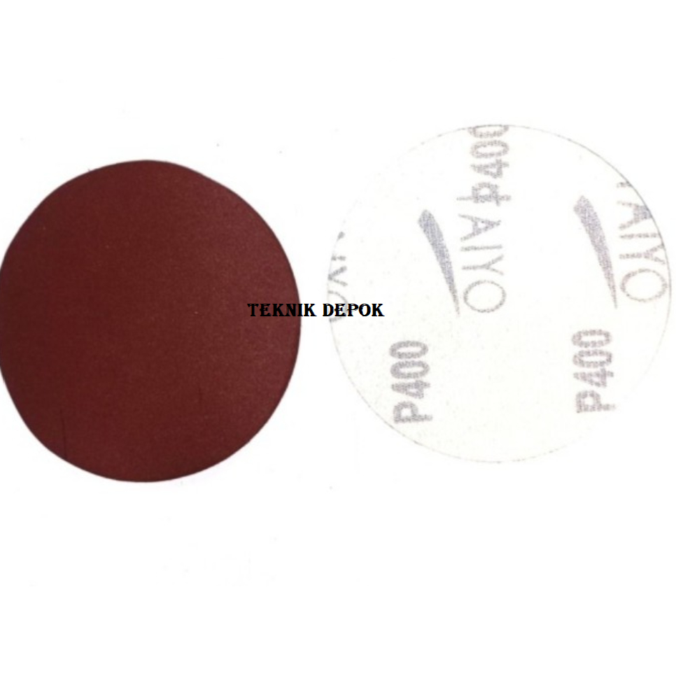 Perbuah Amplas Bulat Grit Grade 400 Tempel Gerinda 4 Inch 10 cm Velcro Penghalus Kayu Tembok Metal G