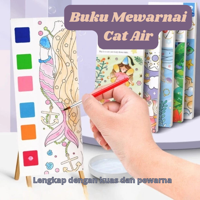 

Alat Melukis Cat Air Set 12 Lembar Buku Gambar Mewarnai 3in1 Melukis Edukasi Karakter Water Painting Set Free Kuas Dan Warna