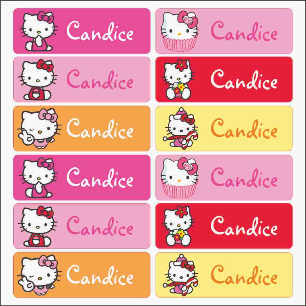 

Label Nama Vynil Hello Kitty Tahan Air