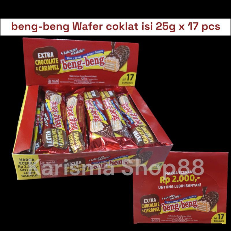 

Beng-beng wafer cokelat kemasan 25gr isi 17 pcs