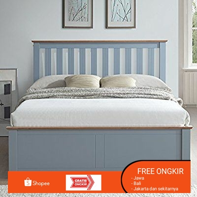 dipan minimalis kayu duco grey dipan kayu 160  tempat tidur kayu