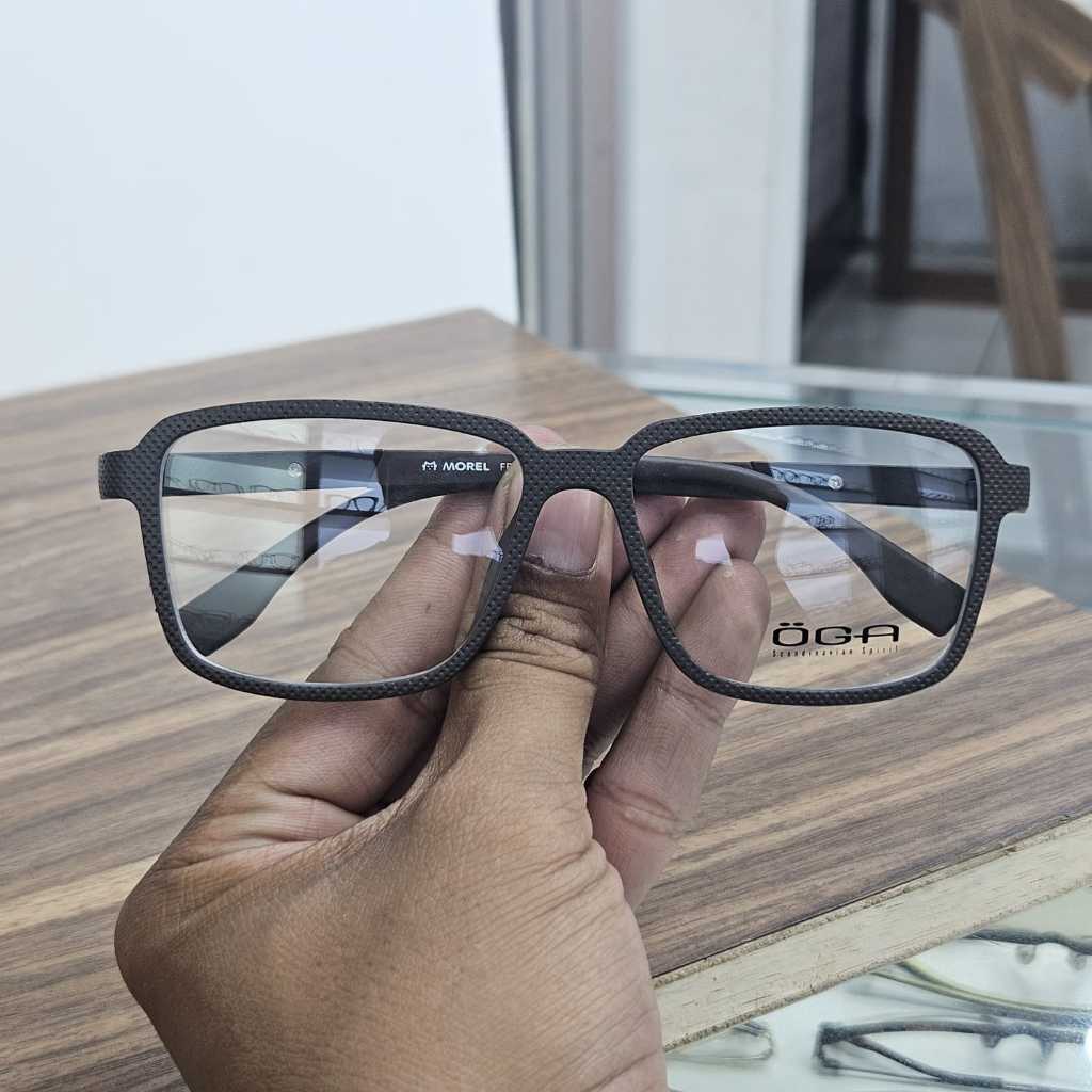kacamata pria wanita kotak OGA 1867 coklat doff grade original