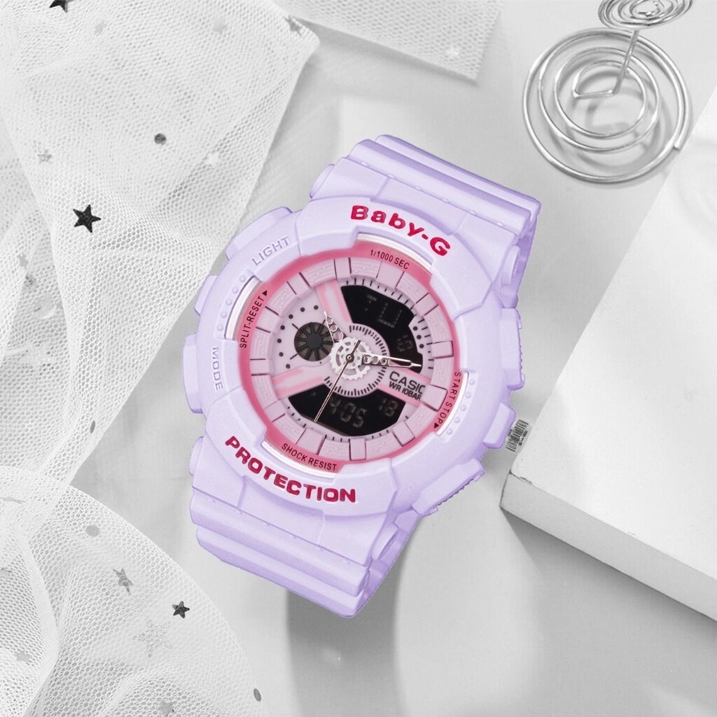 Jam Tangan Wanita BABY-G Sport Dual Time BA-110 Anak Perempuan G-Shock Baby G Casio Karet