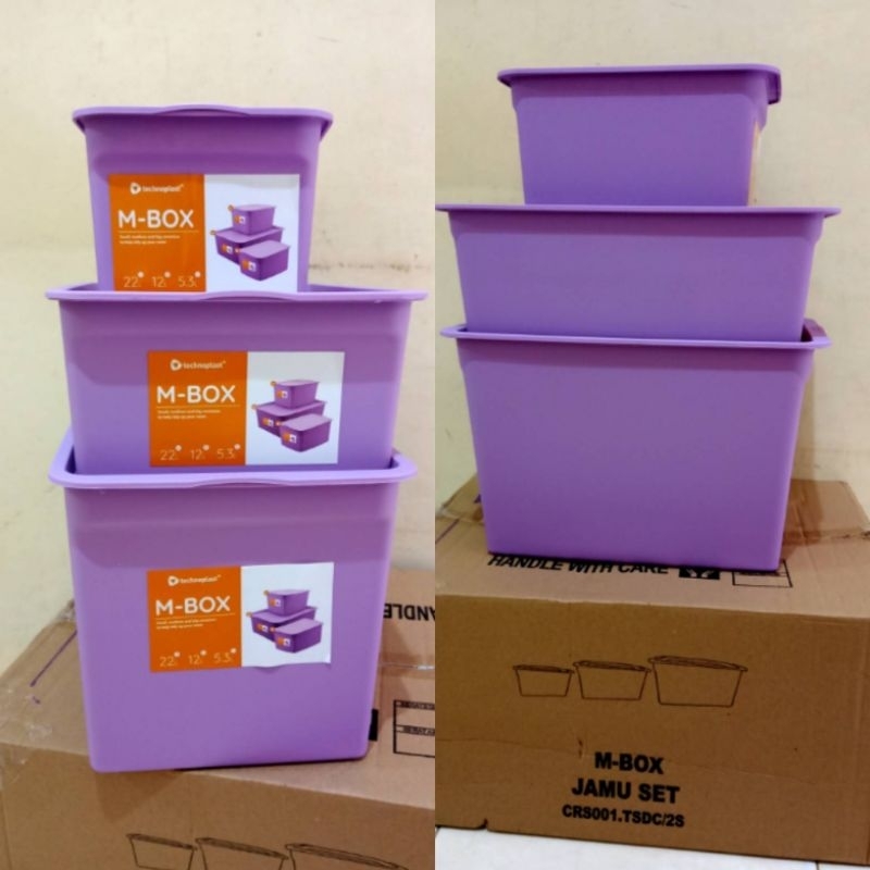 Box Penyimpanan Technoplast M box Purple set Ungu