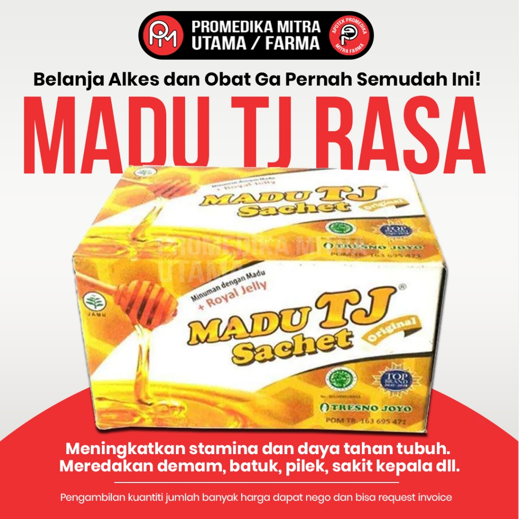 

Madu TJ Box 12's / Box Madu isi 12 Sachet / Madu Kesehatan