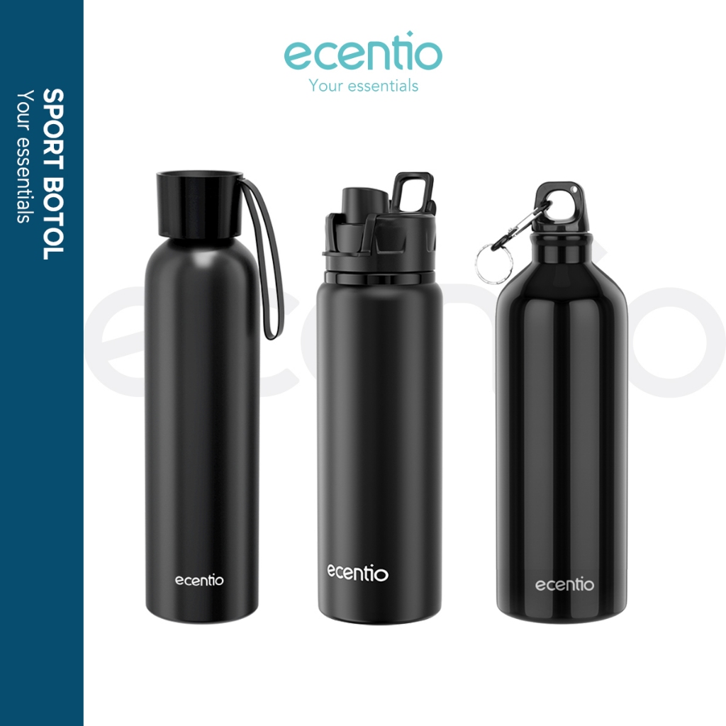 Botol Minum Sport Ecentio 750ml-1000ml Tahan Bocor