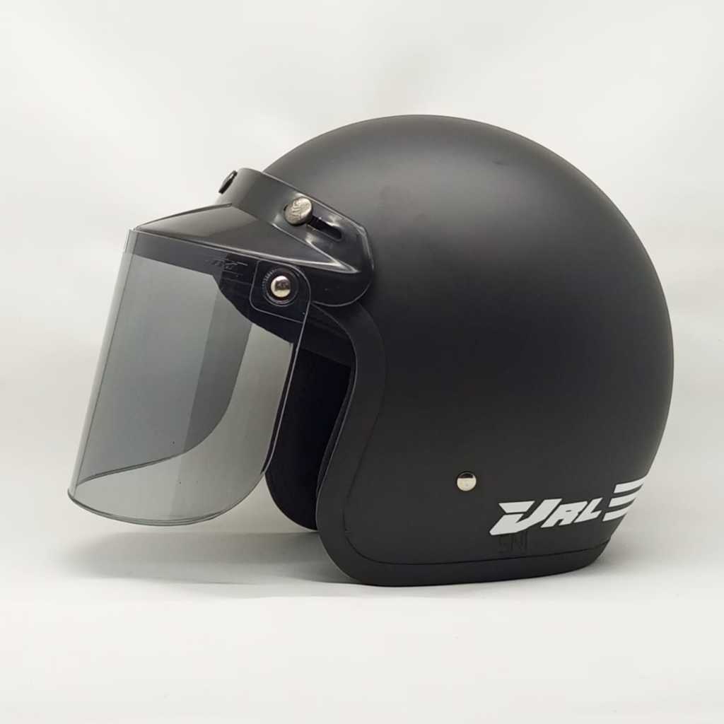 Helm Bogo VRL Garis Classic Black Doff